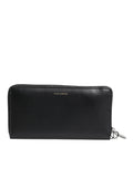 Black Blue Exotic Leather Embossed Continental Wallet