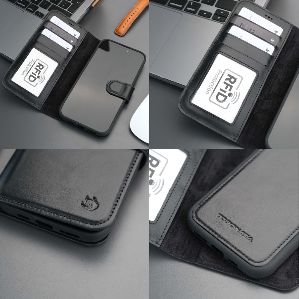 Casper Leather iPhone 15 Plus Wallet Case | Detachable MagSafe Compatible RFID Protection