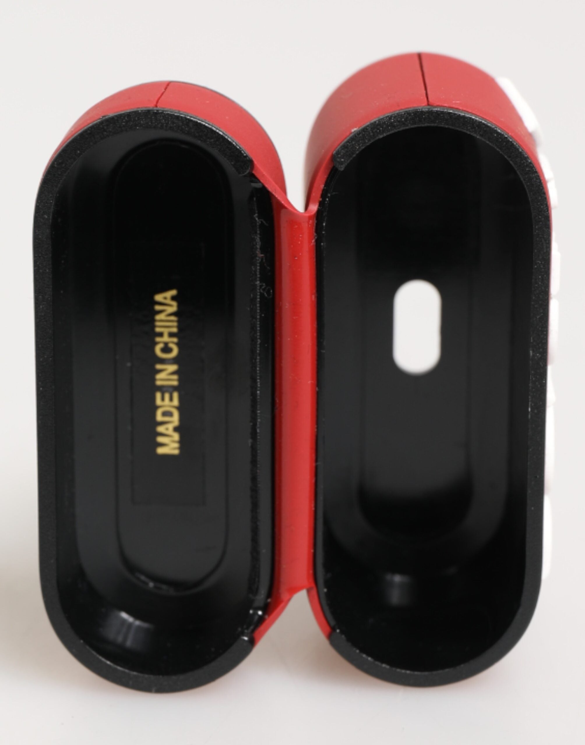 Red White Silicone Embossed Logo Accessory Airpods Case