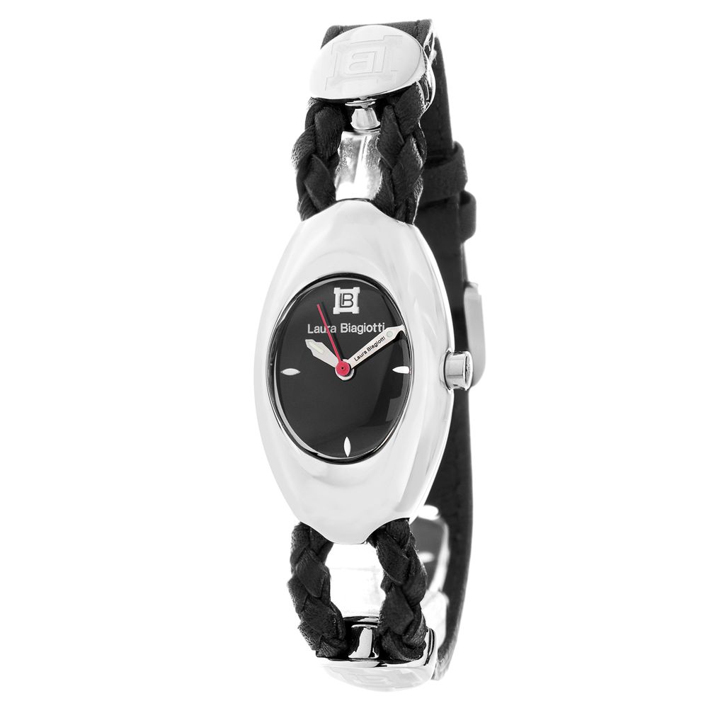 Black Leather Dress Watch