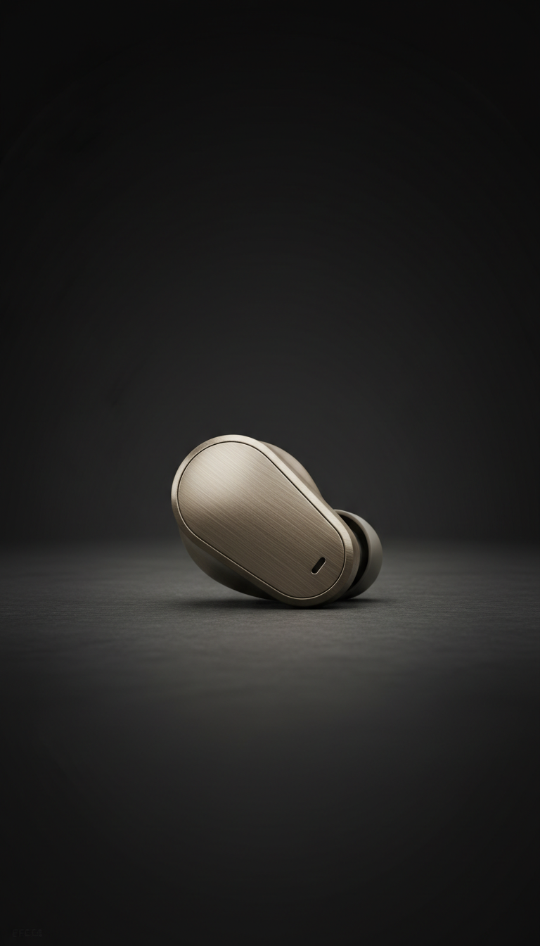 Wireless earbuds with brushed metal finish