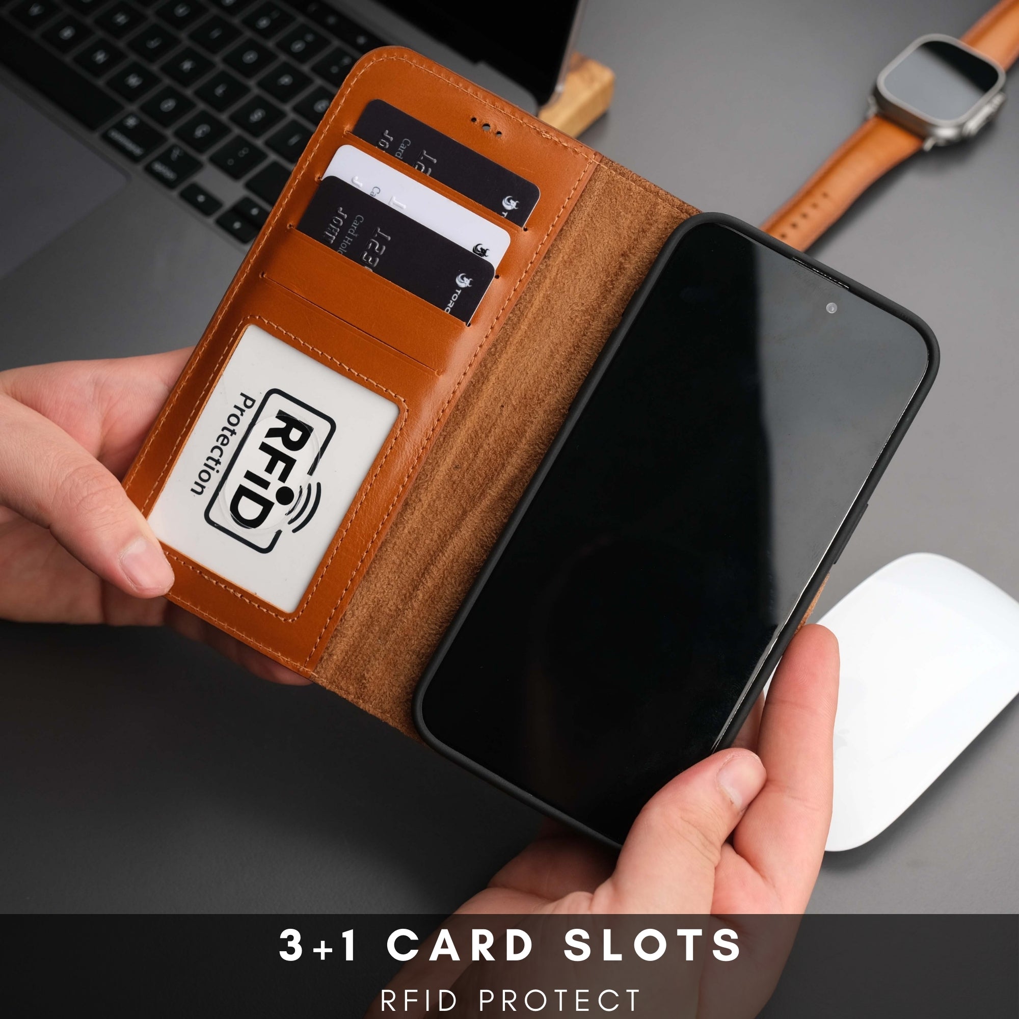 Casper iPhone 16 Wallet Case Leather MagSafe